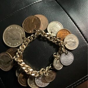 World travel coin bracelet one of a kind